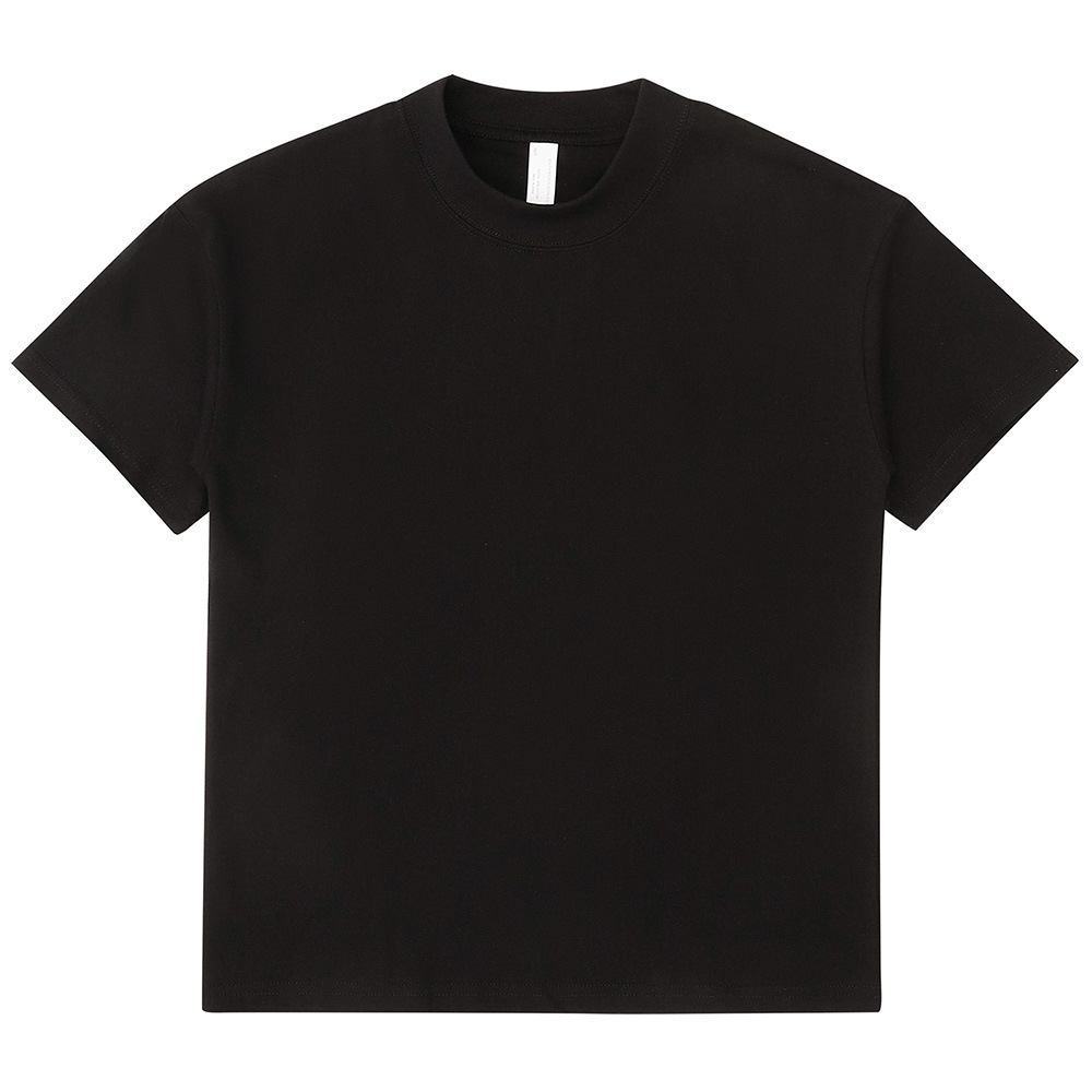 Mens And Womens Loose-fitting Solid-color Short-sleeve Cotton T-shirt