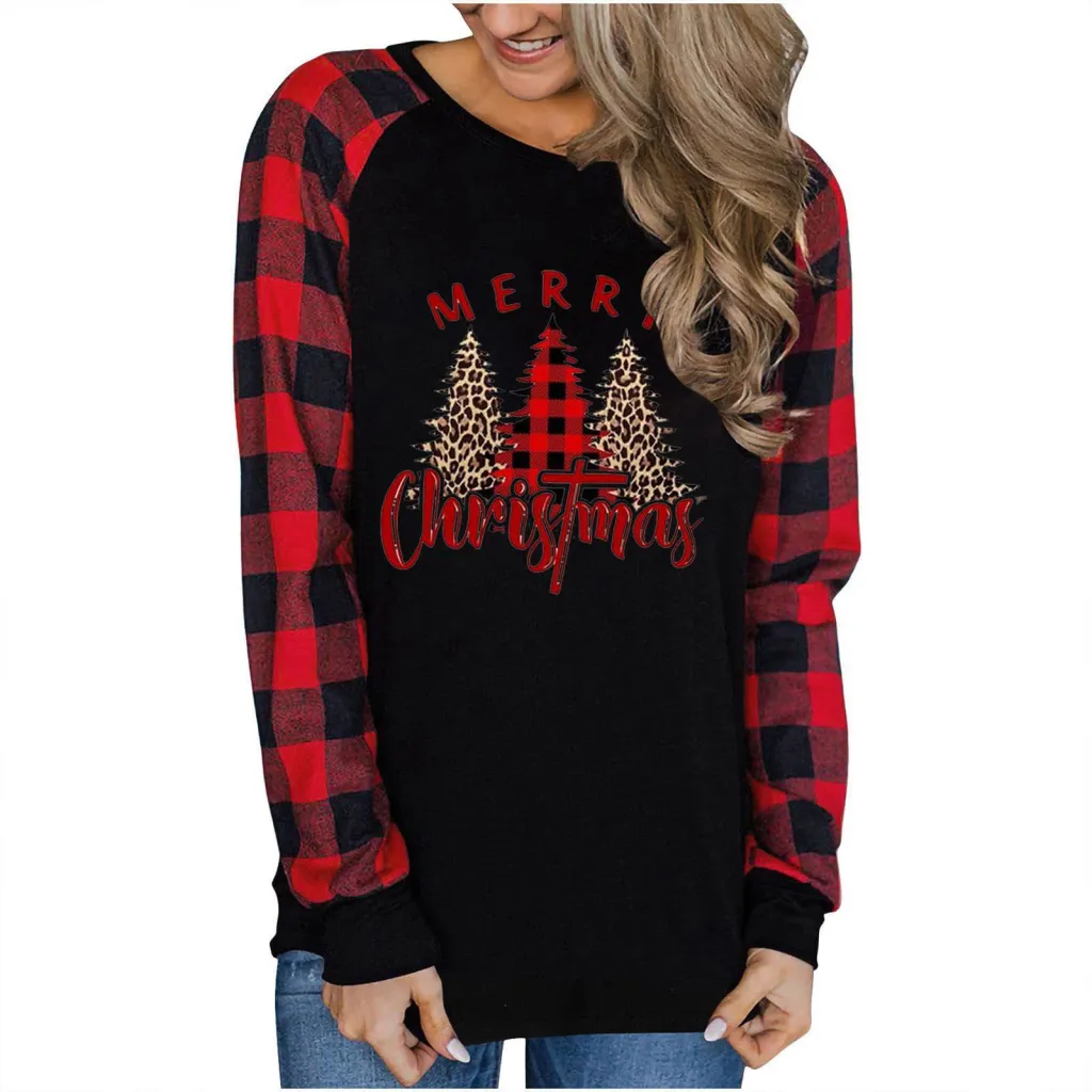 Christmas 3D Printed Fashion Loose Top Pullover Sweater - Style 7