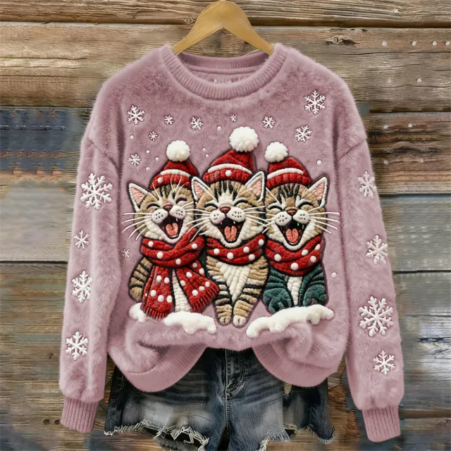 3D Digital Print Pattern Christmas Women's Round Neck Sweatshirt Fh3Iuw75B08E18 - Shop at LoveMi