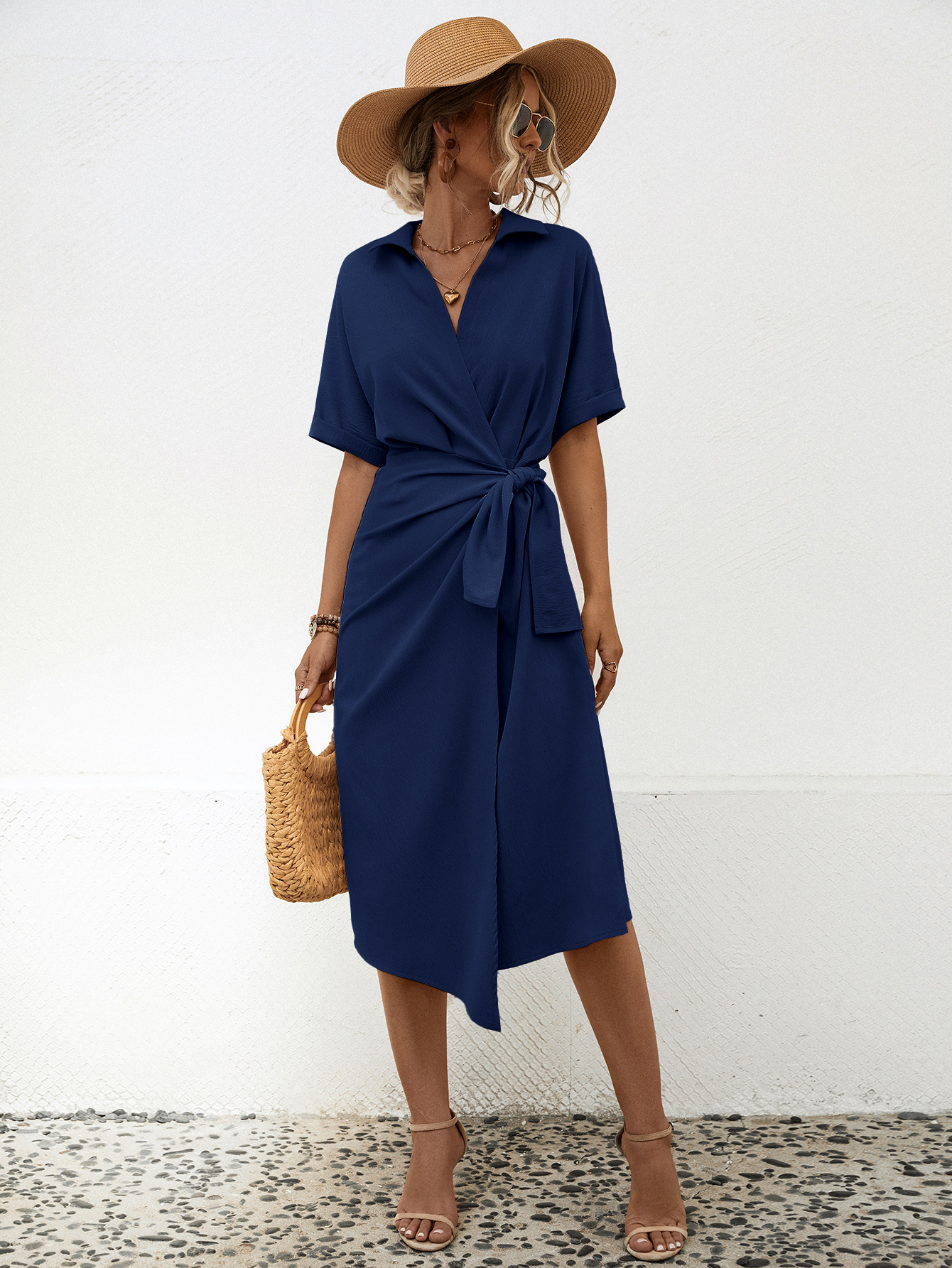 Stomach Blanket Short Sleeve Dress Women