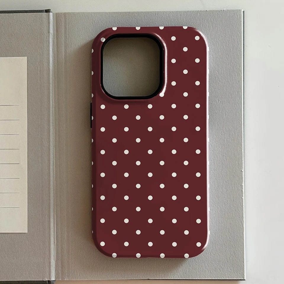 Luxury Brown And Red Polka-dot Phone Case