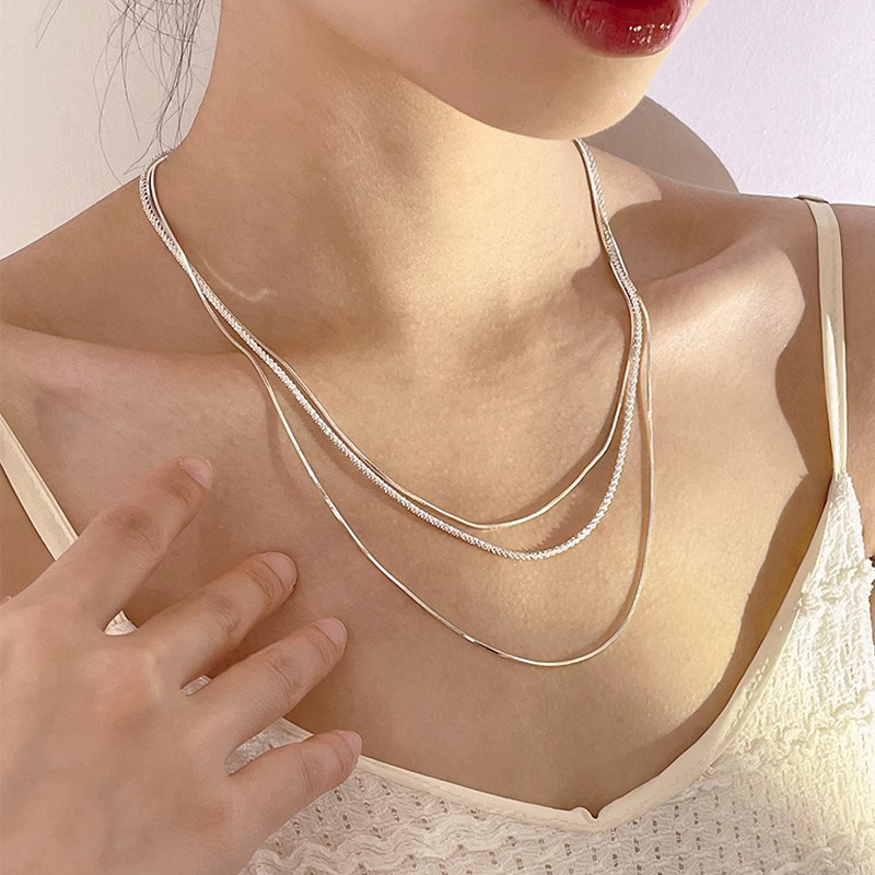 Women's Sparkling Three-layer Twin Necklace