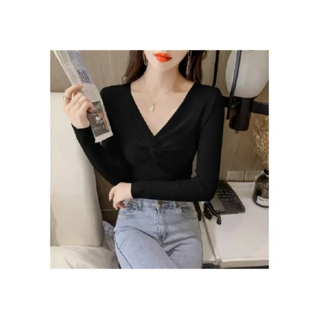 Autumn And Winter Clothing New Kinked Design Slim fit Cashmere Knitwear For Women Black - Shop at LoveMi