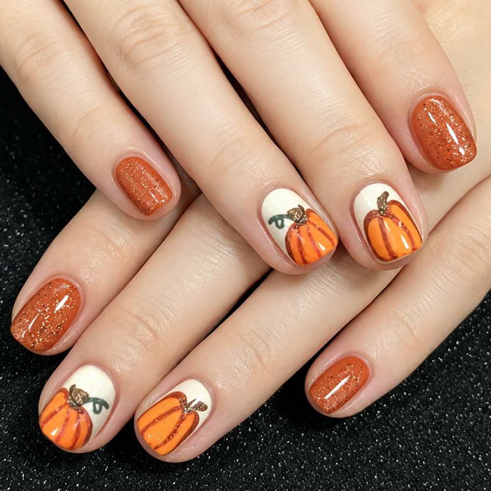 Halloween-style Short Square Ready-to-wear Nails