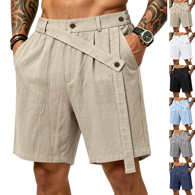 Mens Casual Linen Sports Shorts