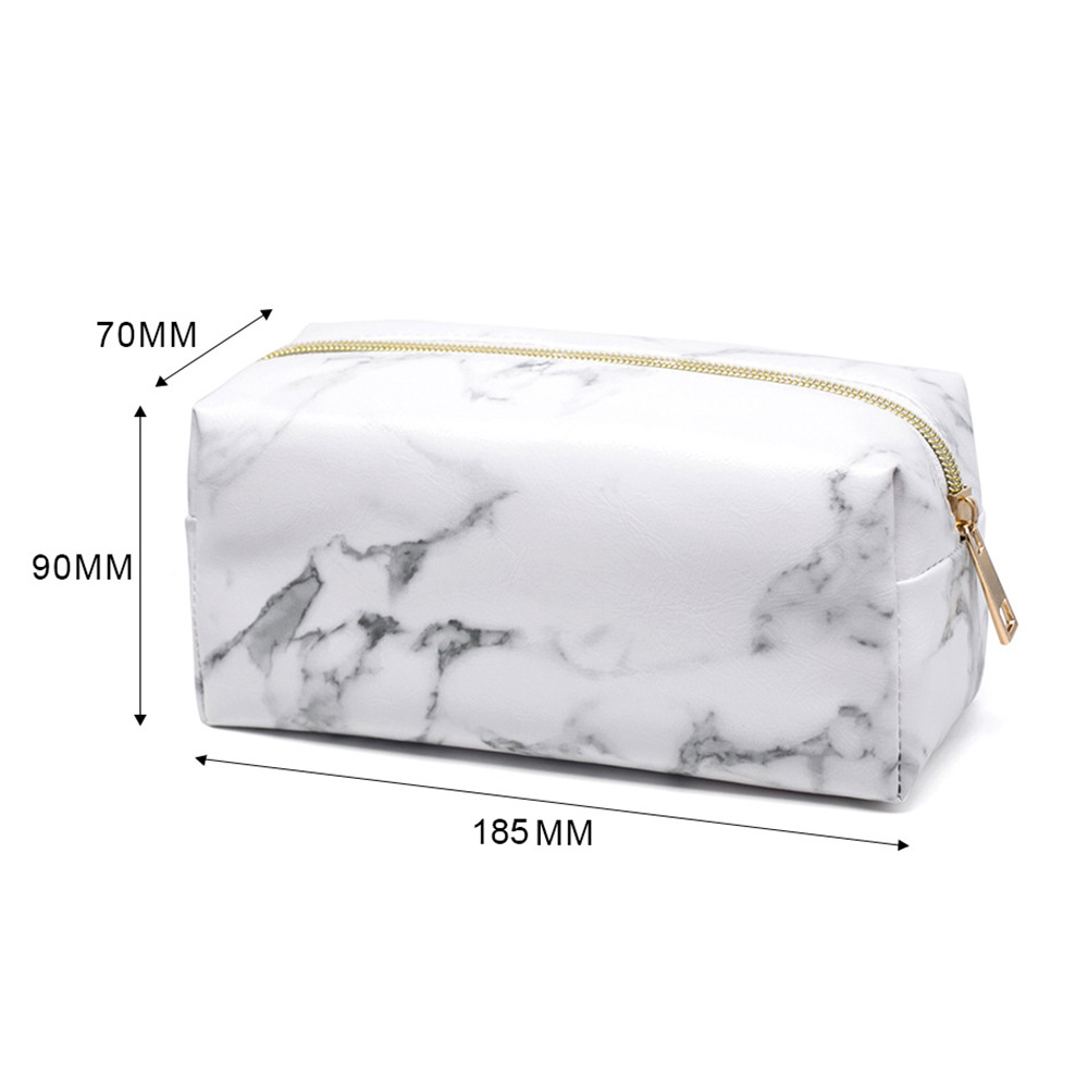 Title 4, New Marbled White PU Cosmetic Storage Bag Keep ...