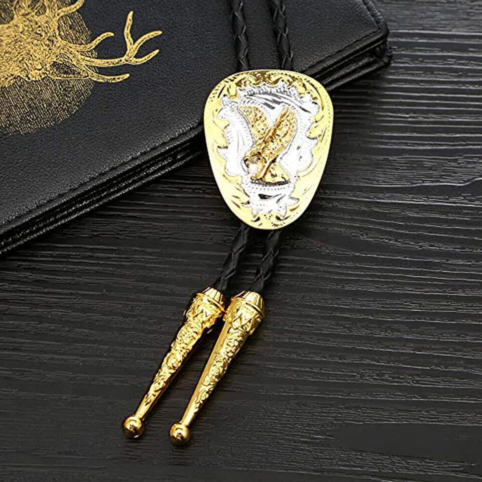 Horseshoe U-shaped Tang Grass Pattern Tie American West Cowboys Pendant