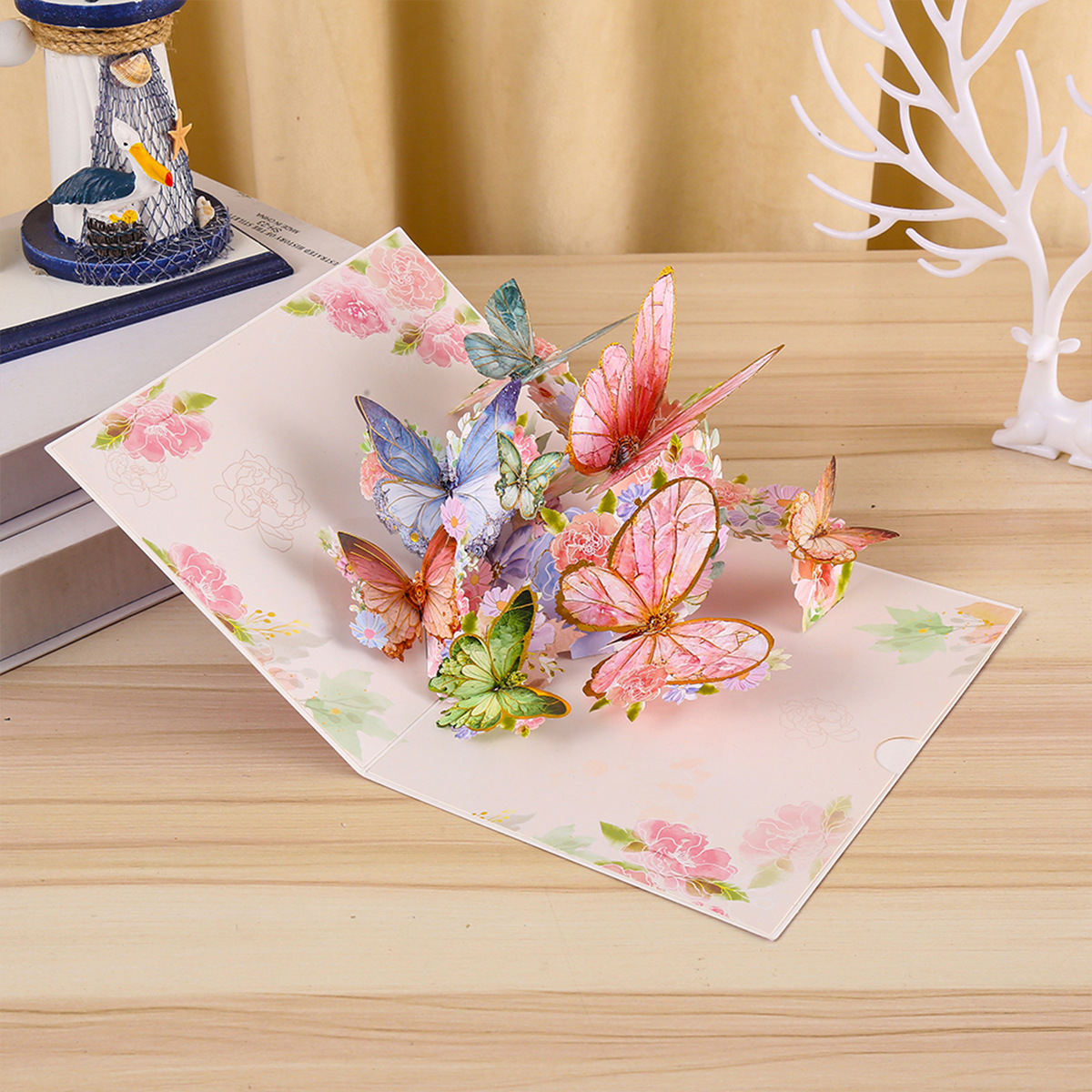 Title 14, Greeting Card Creative 3D Card Folding Pansy St...