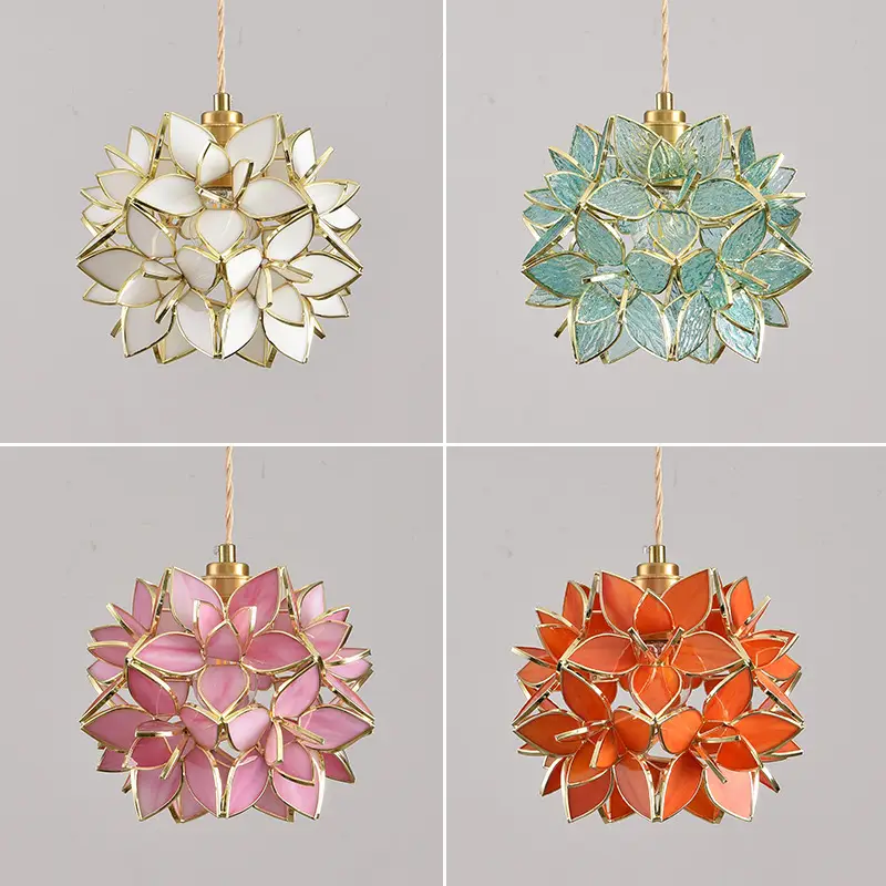 Stained Glass Chandelier Hanging Line Lamp