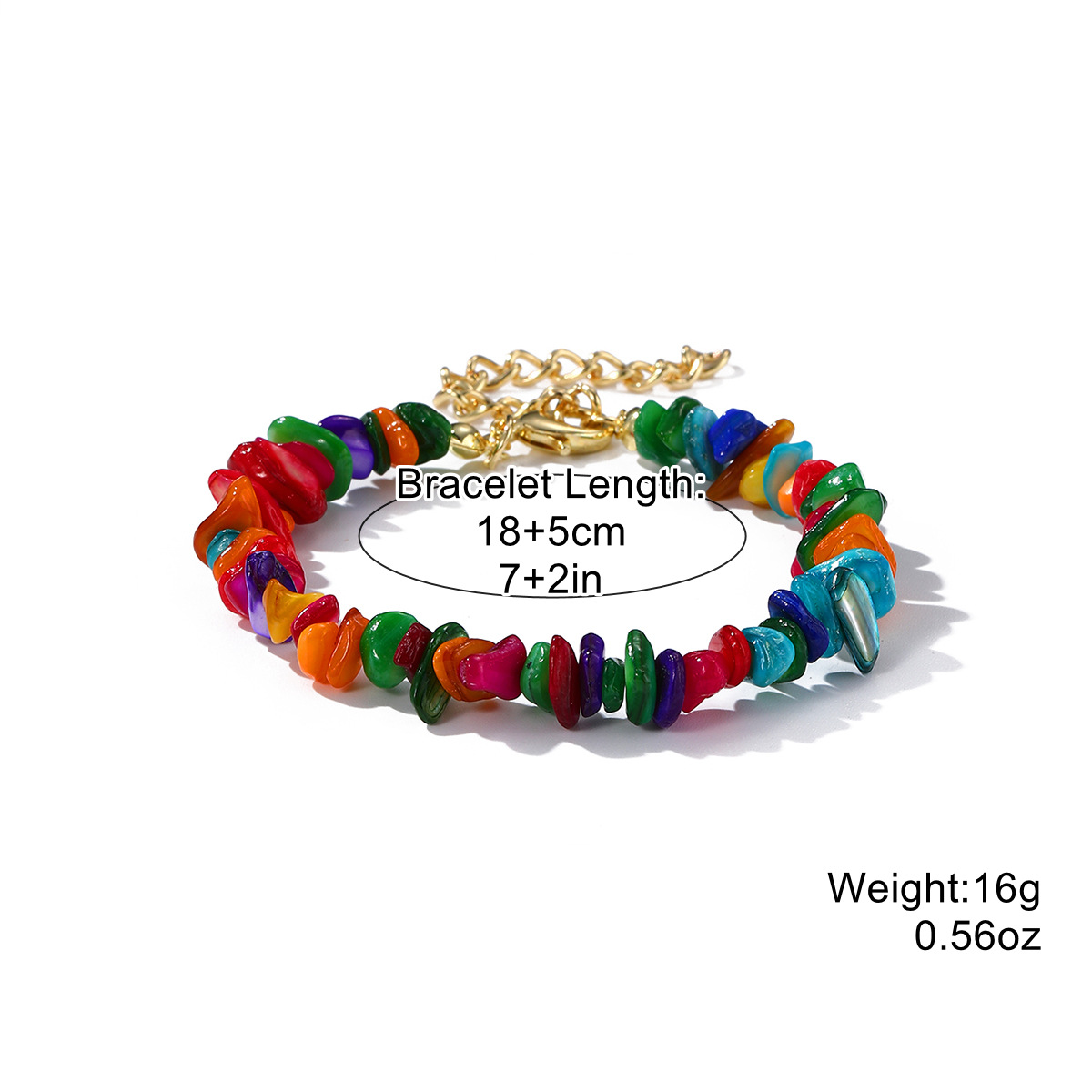 Natural Stone Bohemian Color Gravel Bracelet