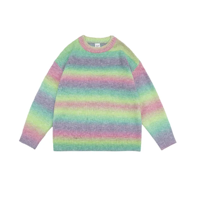 Knitwear Coat Couple Wear Round Neck Sweater Pink - Shop at LoveMi
