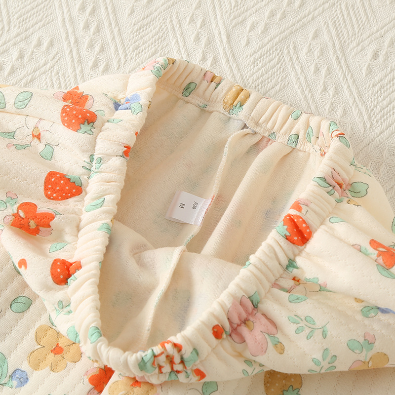 Pajamas New Quilted Three-layer Warm Women's Loose Lapels Homewear