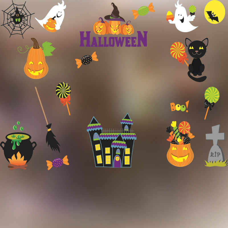 Title 3, Adesivos de Halloween para decoração de porta d...