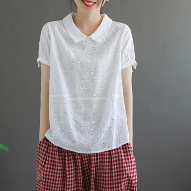 Women's Fashionable Retro Loose Slimming Top White - Shop at LoveMi