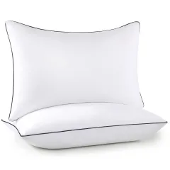 Satin Stripe Pillow Core Household - Dark Blue - View 1