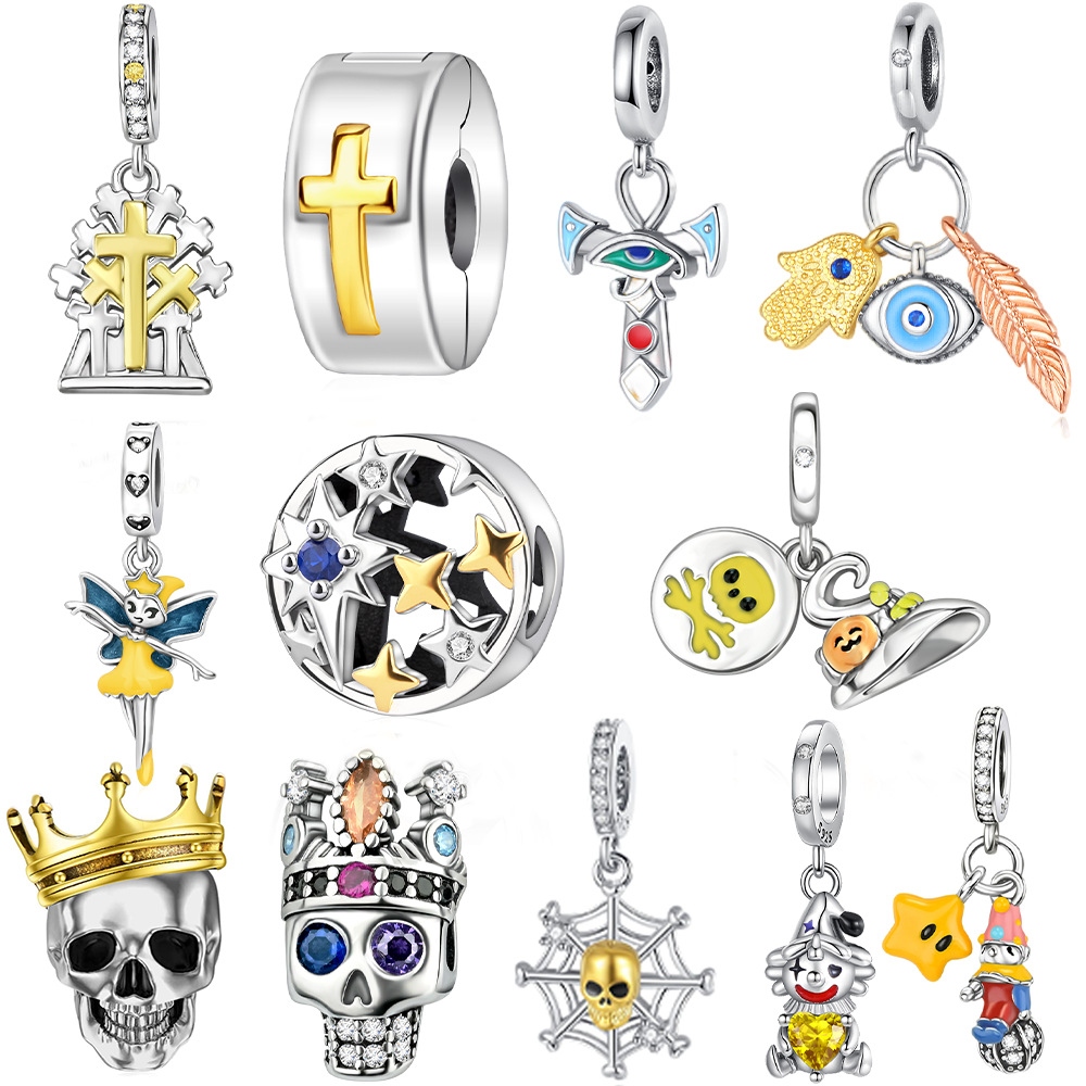 Dark-style, Personalized Silver-plated DIY Beaded Bracelet Jewelry