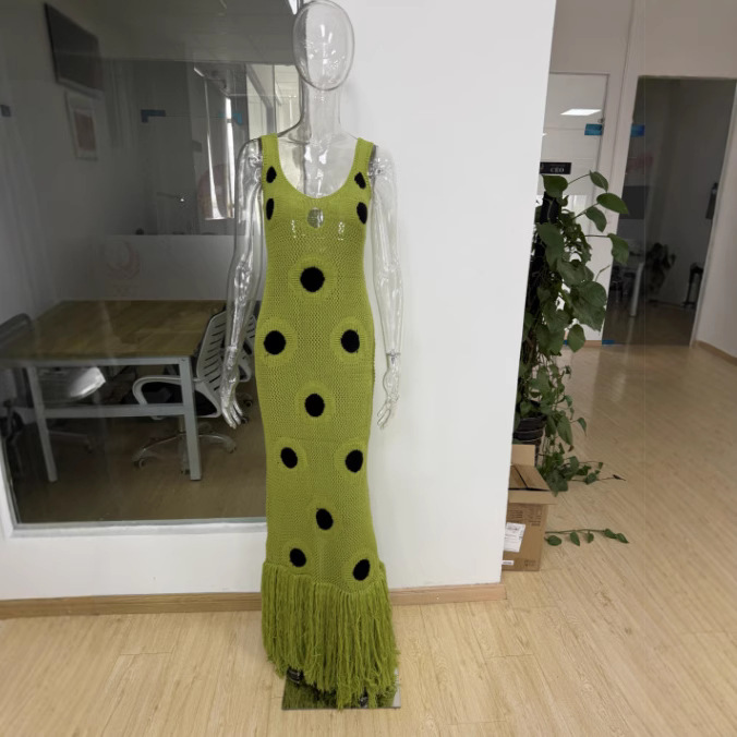 European And American Style Sleeveless Knitted Dress