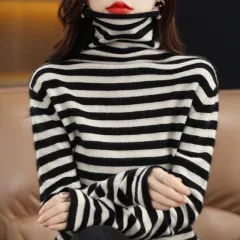 New Striped Ruffled-neck Thermal Top Made From Teddy Fleece - White - View 1