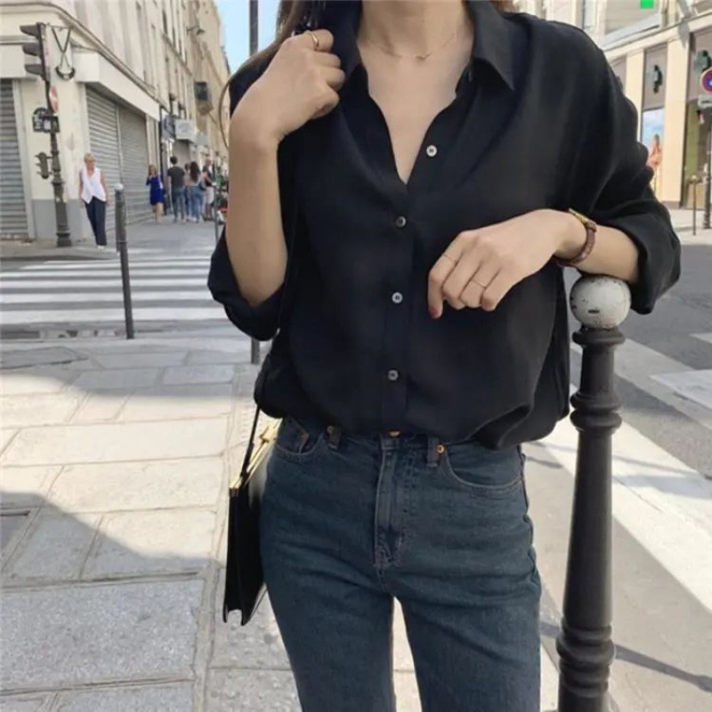 Black Chiffon Shirt