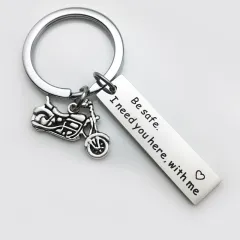 Stainless Steel Key Ring Drive Safe I Need You Here - Motorcycle - View 1