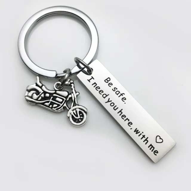 Stainless Steel Key Ring Drive Safe I Need You Here Motorcycle - Shop at LoveMi