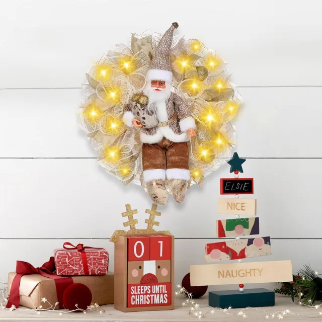 Red Christmas Garland Ornaments Holiday Party Decoration Golden With Light - Shop at LoveMi