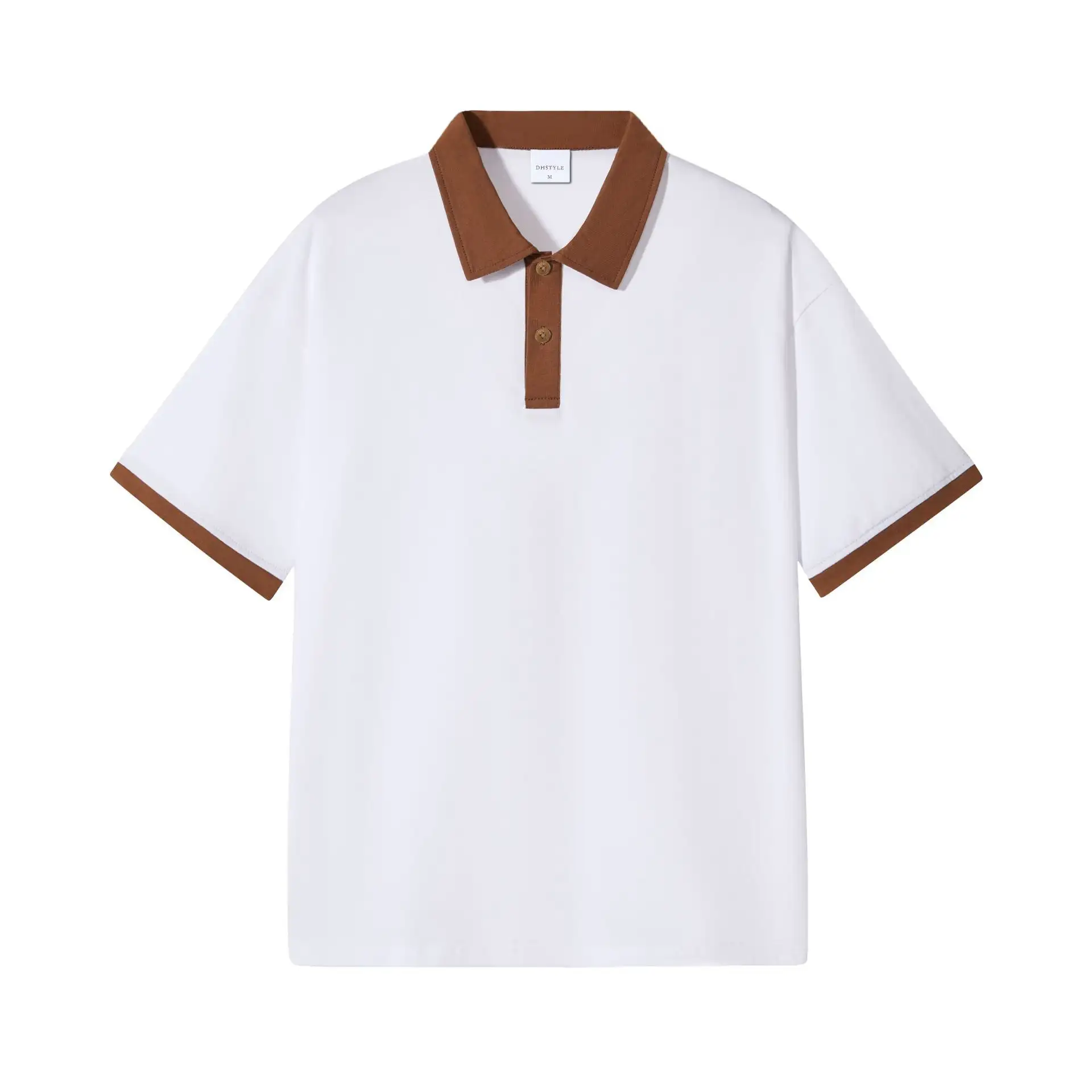 Japanese Fashion Brand Casual Contrast Color Lapel Short Sleeve