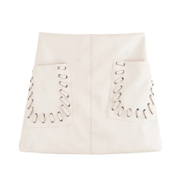 Fashion Slim Coated Fabric High Waist Mini Skirt - Shop at LoveMi