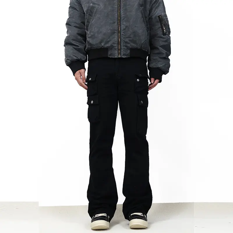 Multi-pocket All-match High Street Slightly Flared Workwear