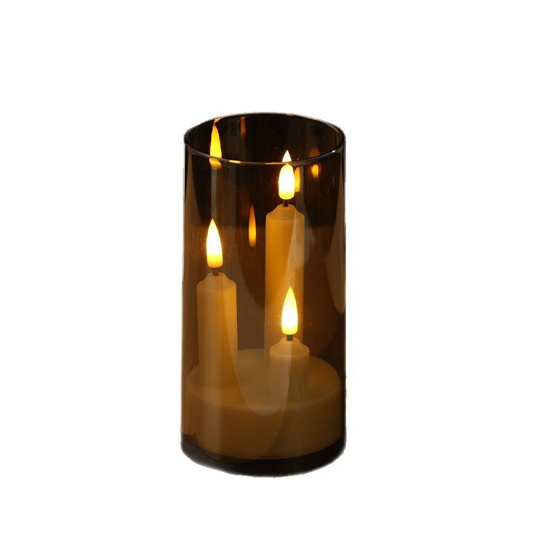 LED Electronic Candle Acrylic Three-head Electronic Candle Lamp