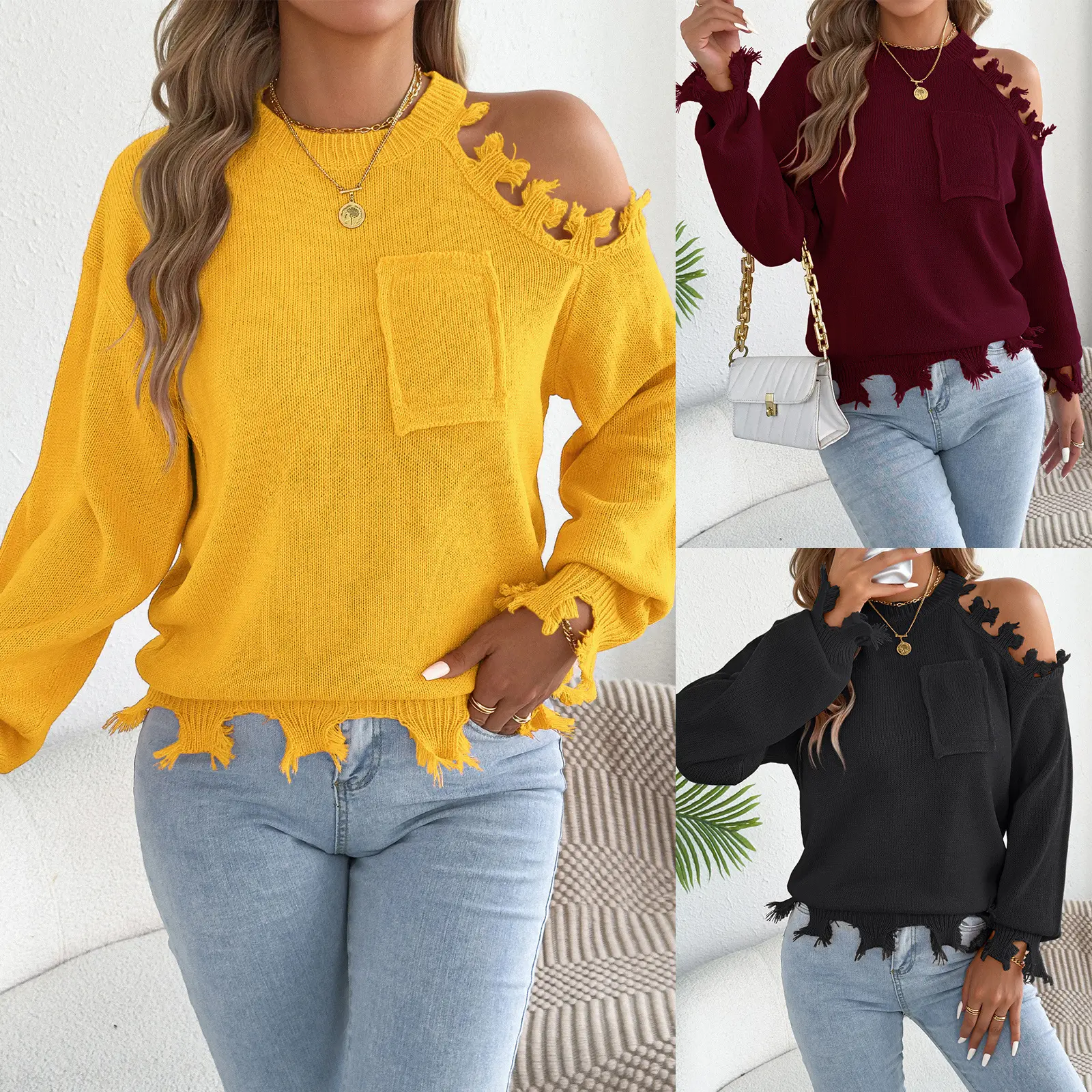 Casual Long-sleeve Pullover Sweater