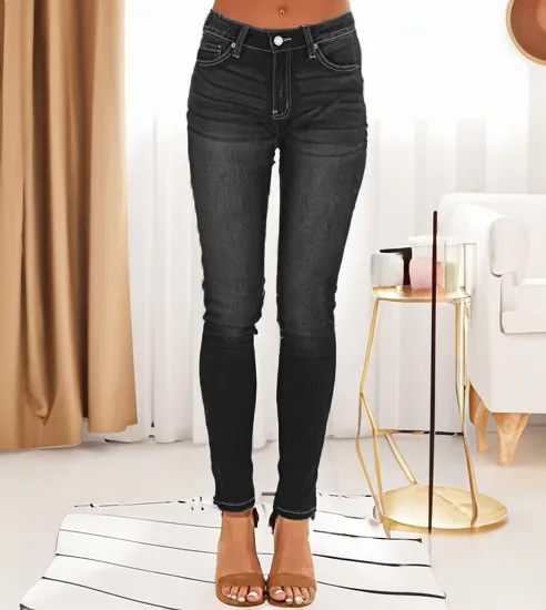 Women's Slim Fit Stretch Skinny Trousers Black - Shop at LoveMi