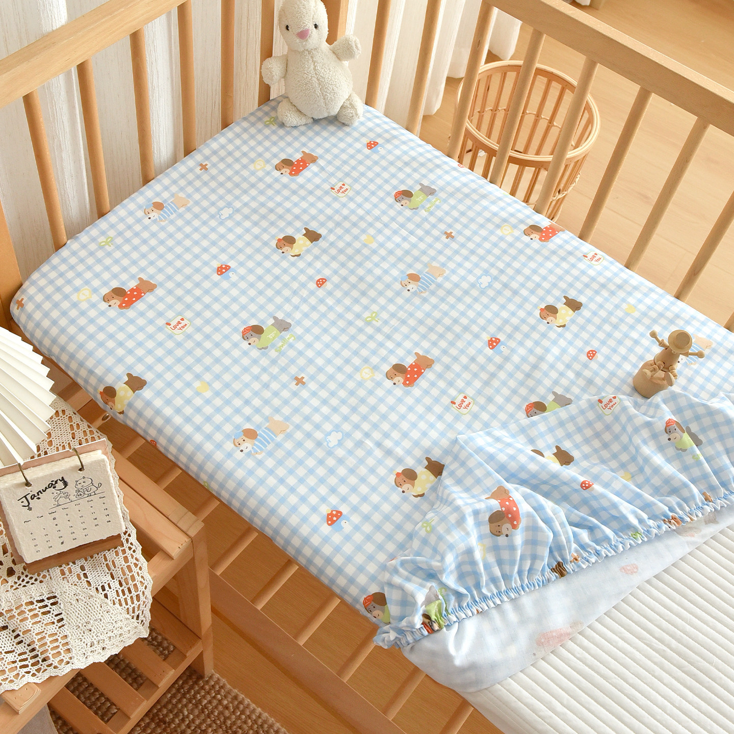 Baby Cotton Gauze Fitted Sheet Protector Cover