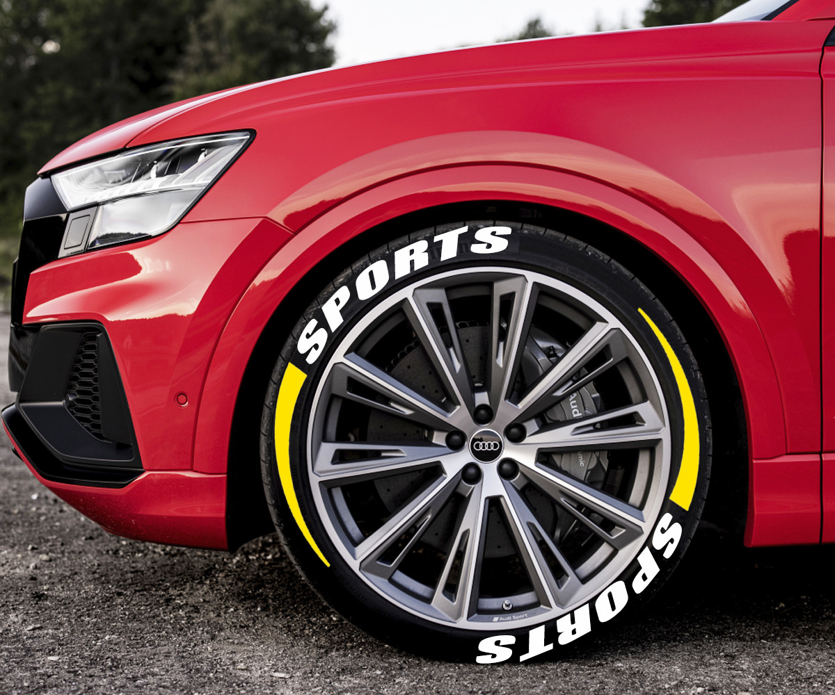 SPORTS Car Motorcycle Tire Letter Sticker Pvc Rubber Material Style Car Modification Wheel — foto 16