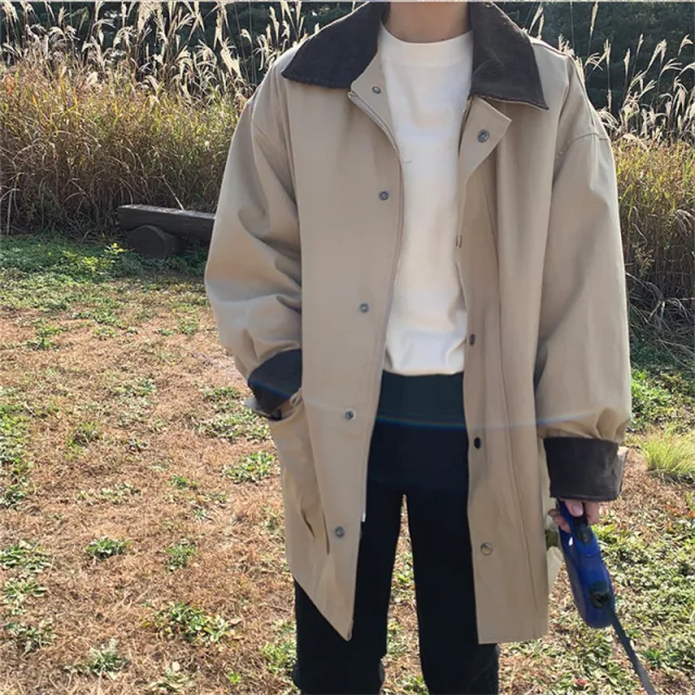 Color Matching Square Collar Plus Cotton Thickened Casual Jacket Top Women Beige - Shop at LoveMi