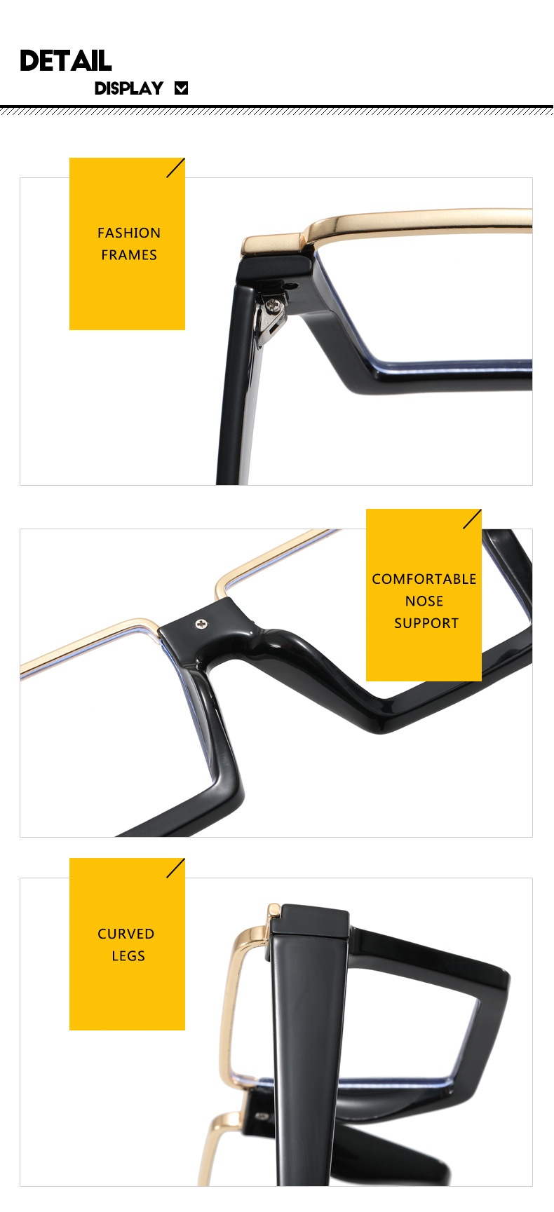 Retro Simple Versatile Artistic Lower Semi-rimless Square Plain Glasses - Image 21