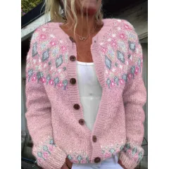D Digital Printing Cardigan Knitted Coat Women's Early Spring And Autumn Coat - E114Kkwy 14-4Xl - View 1