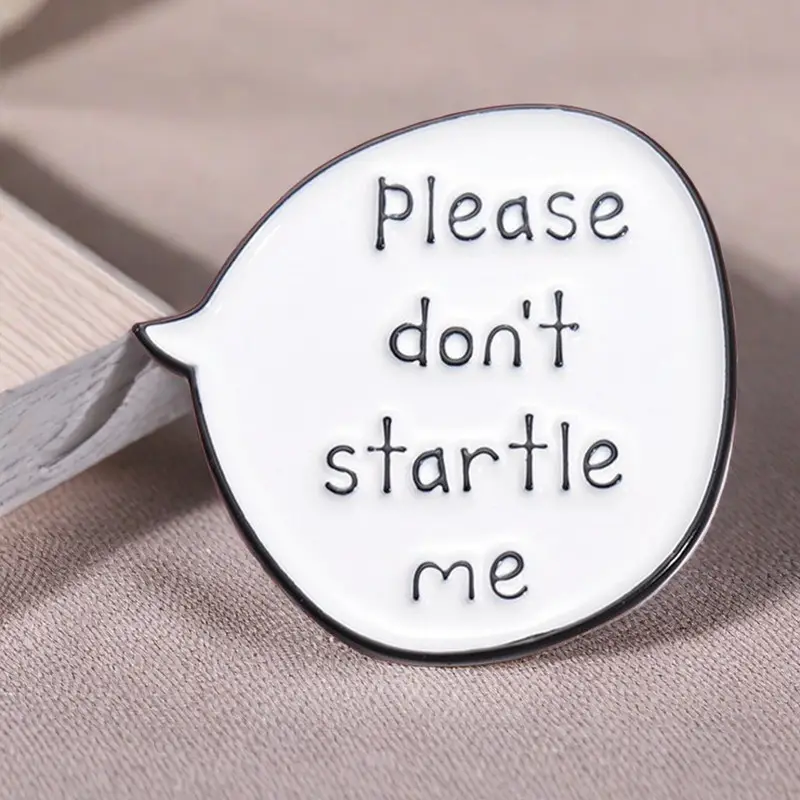 Inspirational English Metal Badge Letter Brooch