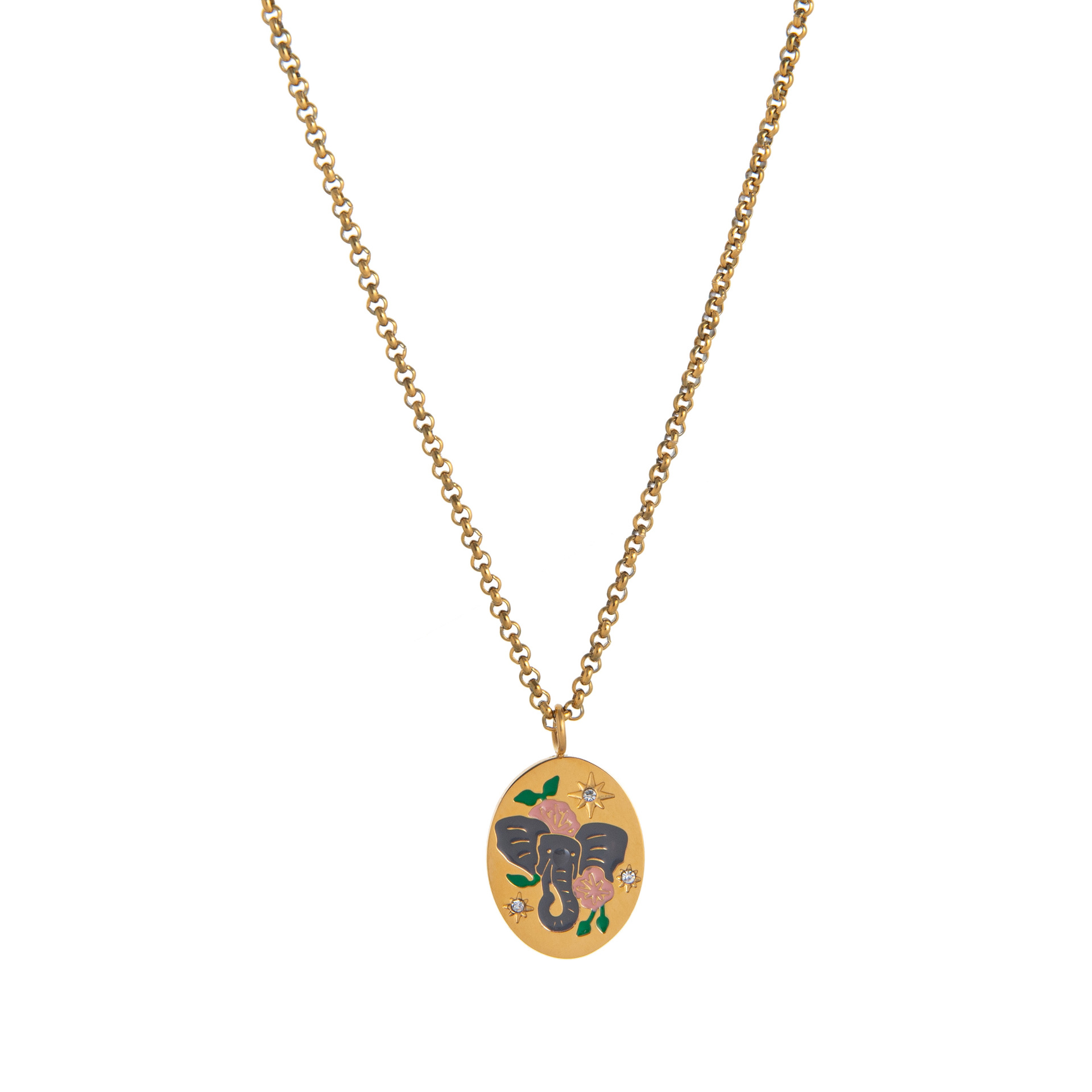Rebirth Door Hand-Drawn Flower And Heart Pendant Sweater Chain - 12
