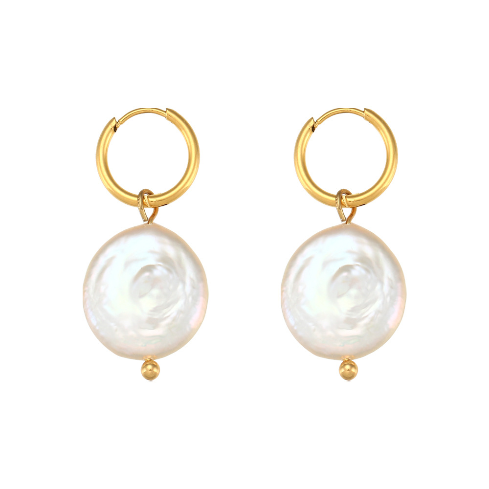 Fashion Elegant Pearl Earrings Ornament Stainless Steel