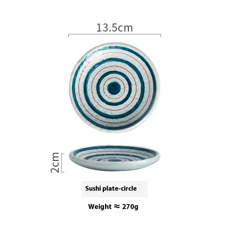 Japanese Style Painted Sushi Dessert Ceramic Plate