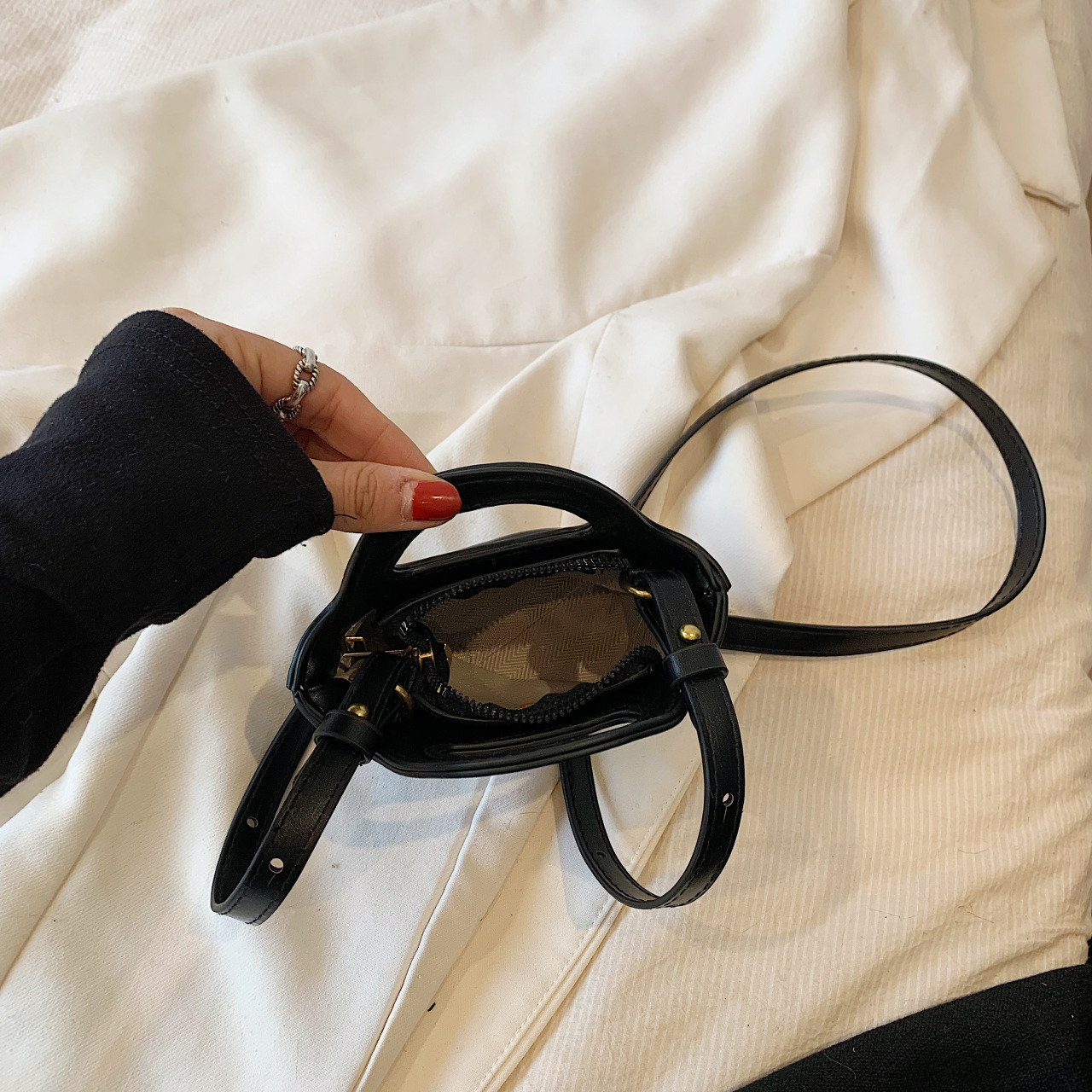 Korean-style Patchwork Fashion Plaid Niche Mini Tote Crossbody Bag