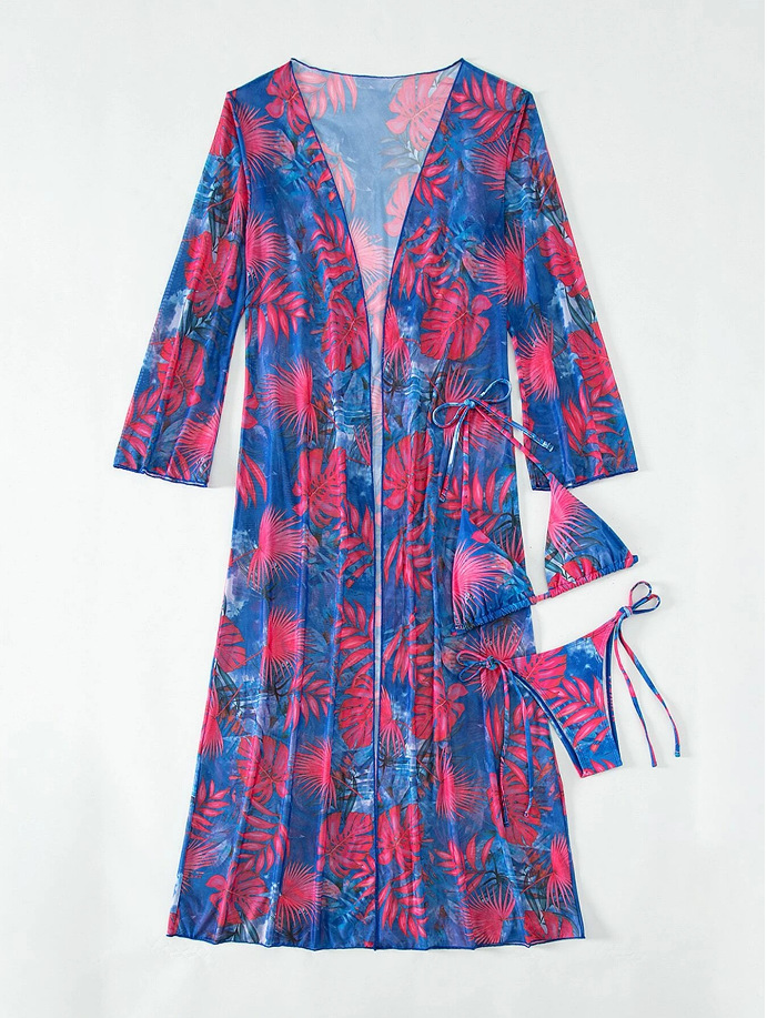 Блузка с длинными рукавами и полосками бикини