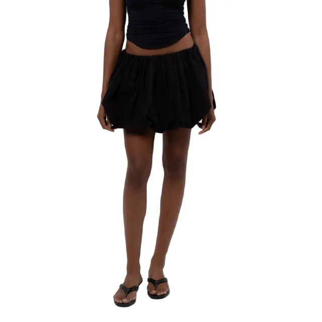 Sexy Casual Solid Color Bubble Mini Skirt Black - Shop at LoveMi