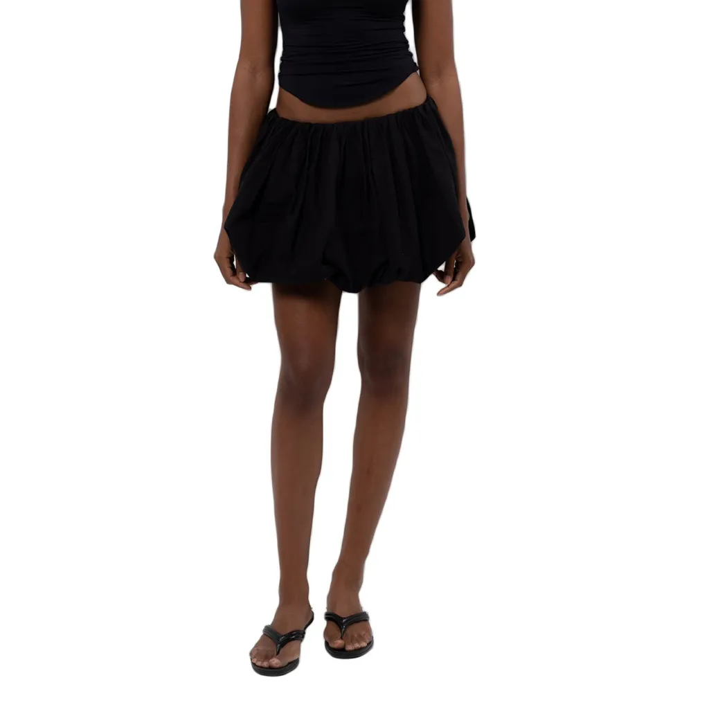 Sexy Casual Solid Colour Bubble Mini Skirt - Black