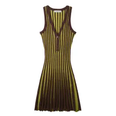 European And American Style Fashion Sexy Striped Knitted Dress - View 1