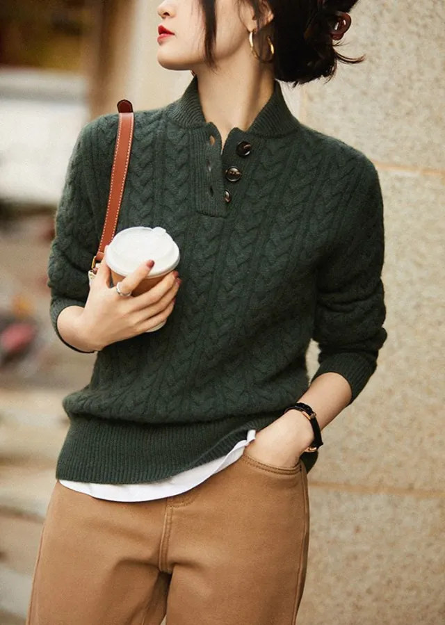 Women's Thickening Stand Collar Bottoming Sweater Tan - Shop at LoveMi