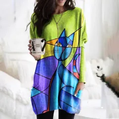 Huangshi Printed Long Sleeve Color Matching Casual Pocket T-shirt - Fl22091R6-L - View 1