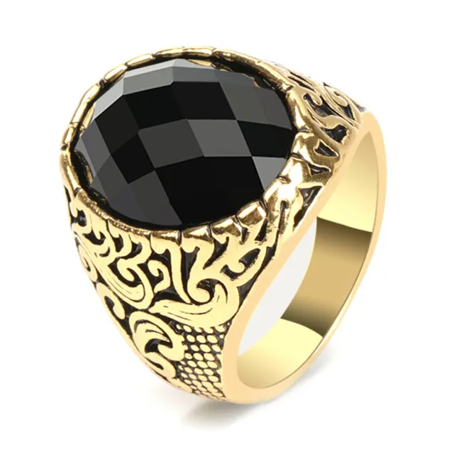 Men's Multi cut Big Gem Domineering Ring Gold - Shop at LoveMi