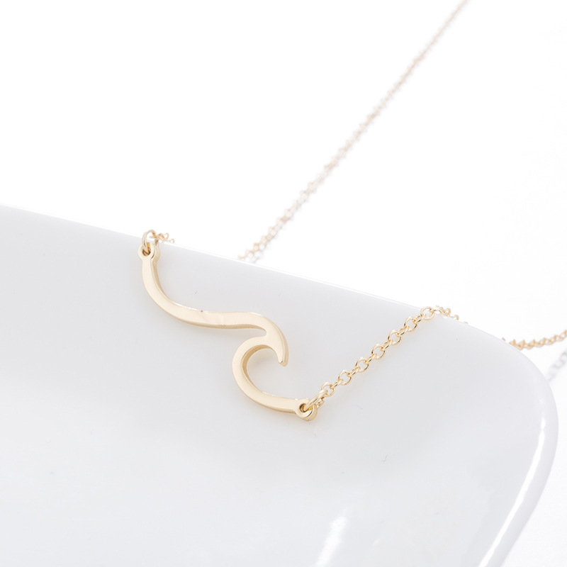 Creative Personality Wave Pendant Simple Short Temperamental Necklace